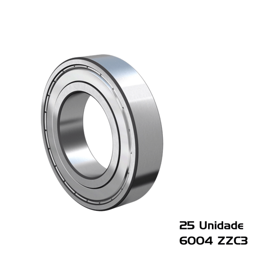 Kit 25 Rolamentos 6004 ZZC3 20x42x12 Radial Nis
