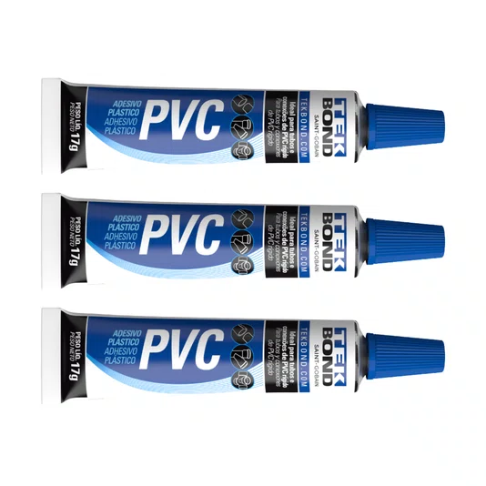 Kit 3 Adesivo Plastico Cola para Tubo Pvc 17 Gr Tekbond