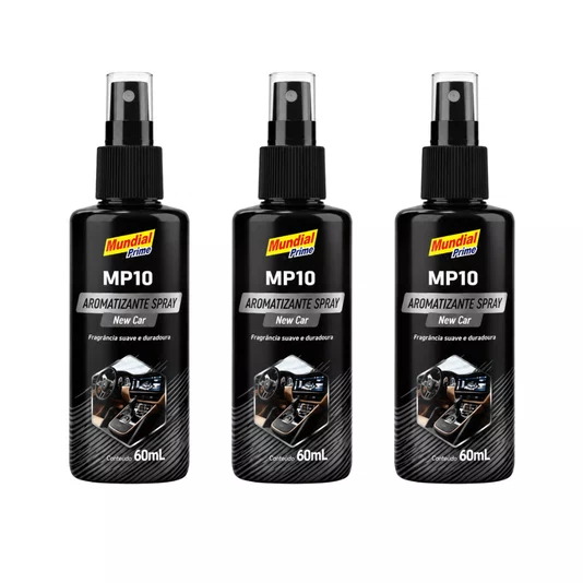 Kit 3 Aromatizante Perfume Automotivo 60ml Aroma Carro Novo