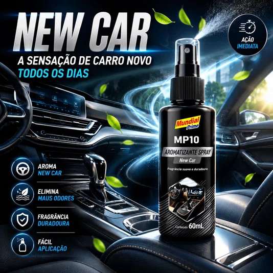 Kit 3 Aromatizante Perfume Automotivo 60ml Aroma Carro Novo