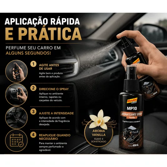 Kit 3 Aromatizante Perfume Automotivo Aroma Vanilla 60ml