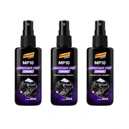 Kit 3 Aromatizante Pump 60ml Lavender Perfume Automotivo