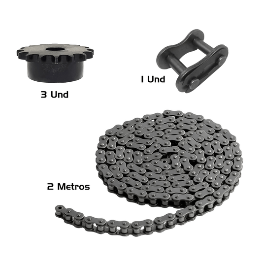 Kit 3 Engrenagem 15 dentes Asa 80 Corrente e Emenda Asa 80/1