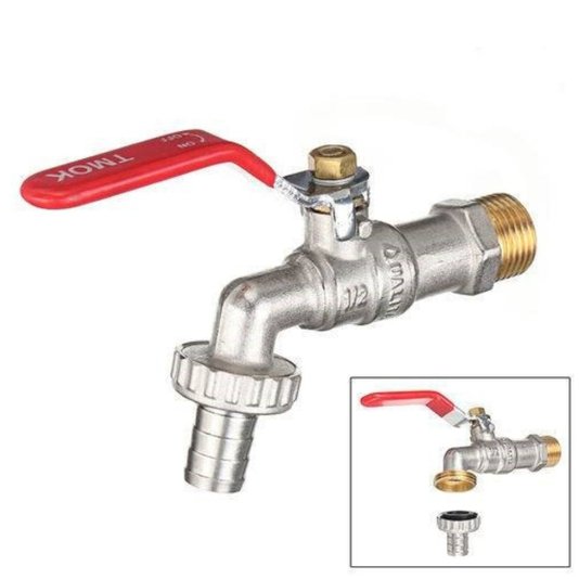 Kit 3 Torneiras de Jardim de Metal 1/2" com Alavanca