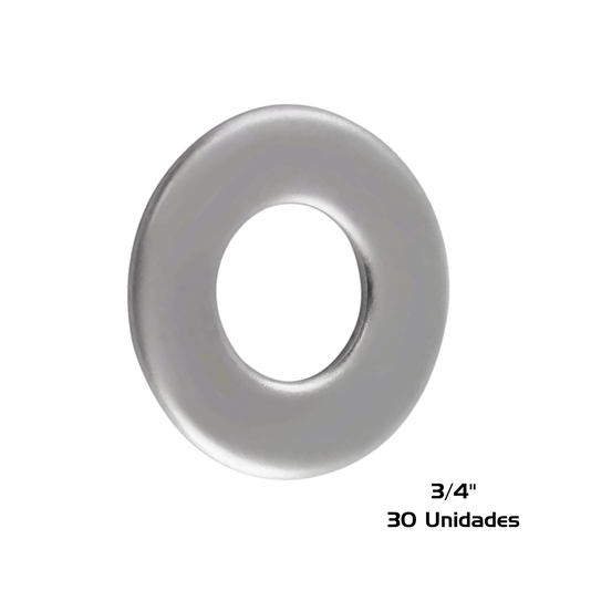 Kit 30 Arruela Inox 3/4 Pol Lisa