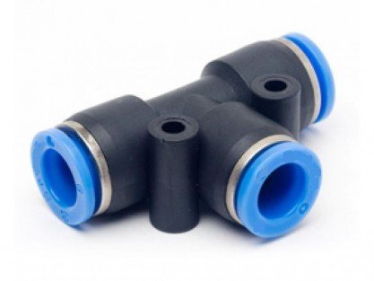Kit 4 Emenda União T 6mm e 8mm + 10m de Tubo PU 6mm e 8mm