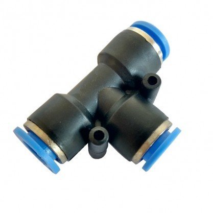 Kit 4 Emenda União T 6mm e 8mm + 10m de Tubo PU 6mm e 8mm