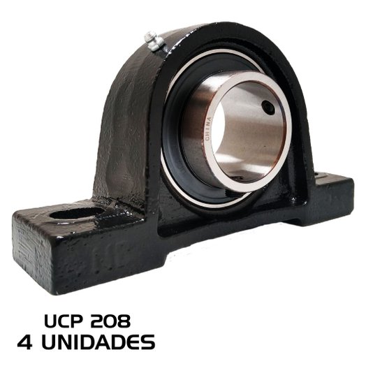 Kit 4 Mancal Pedestal com Rolamento Ucp208 Ucp 208 Eixo 40mm