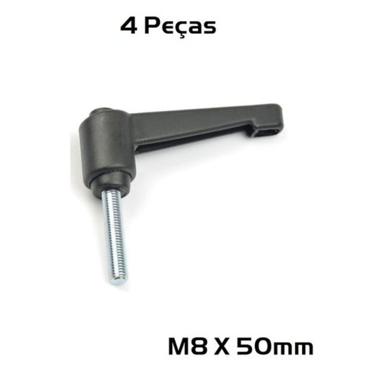 Manipulo Alavanca Trava Macho M8 X 50mm Zm 7835 - 4 Unidade