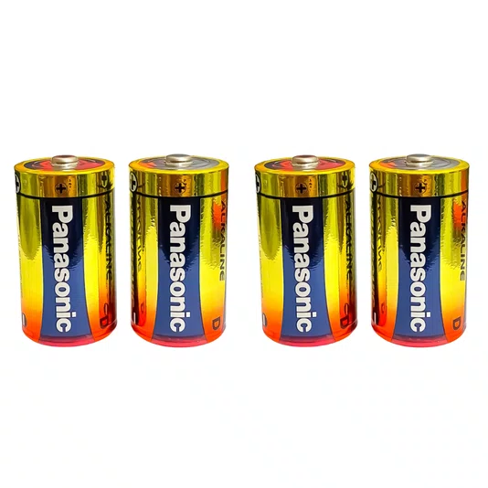 Kit 4 Pilhas Grande D2 Alcalina Panasonic Power Alkaline