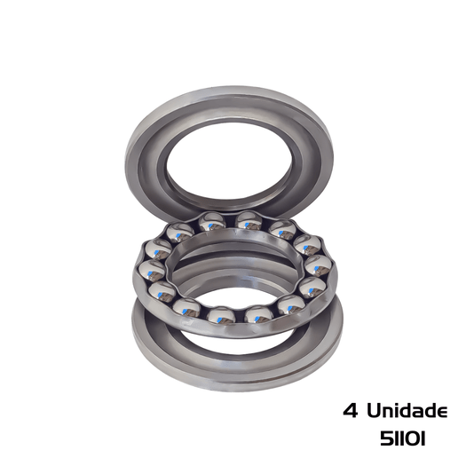 Kit 4 Rolamento 51101 Axial de Esferas 12x26x9 Encosto - Dmr