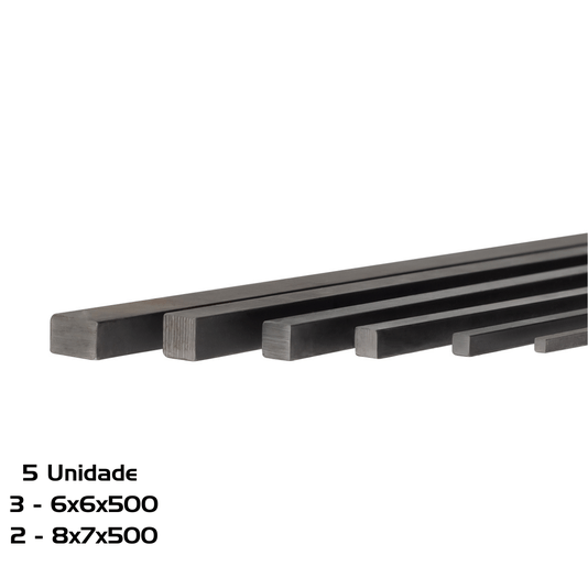 Kit 5 Chaveta 500mm 3 = 6 X 6 / 2 = 8 X 7