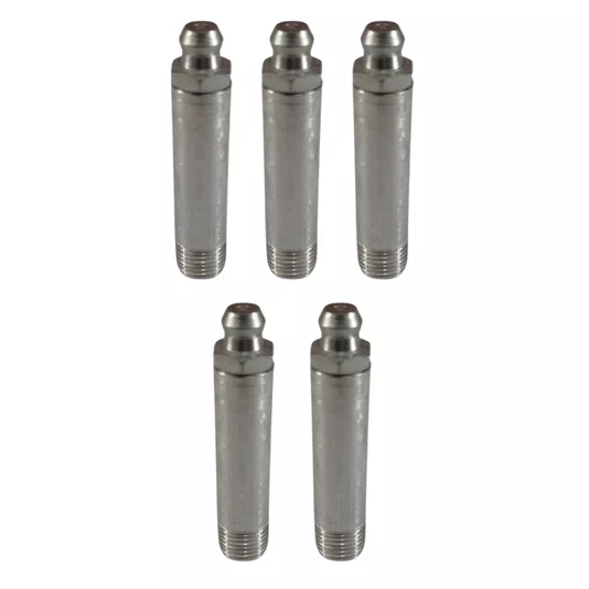 Kit 5 Graxeira Reta Longa Rosca 3/8 Bsp 1/8 Gas 28 Fios
