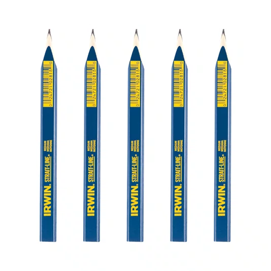 Kit 5 Lápis para Carpinteiro Grafite 18cm Irwin