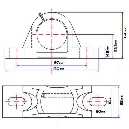 Kit 5 Mancal Pedestal com Rolamento Ucp204 Ucp 204 Eixo 20mm
