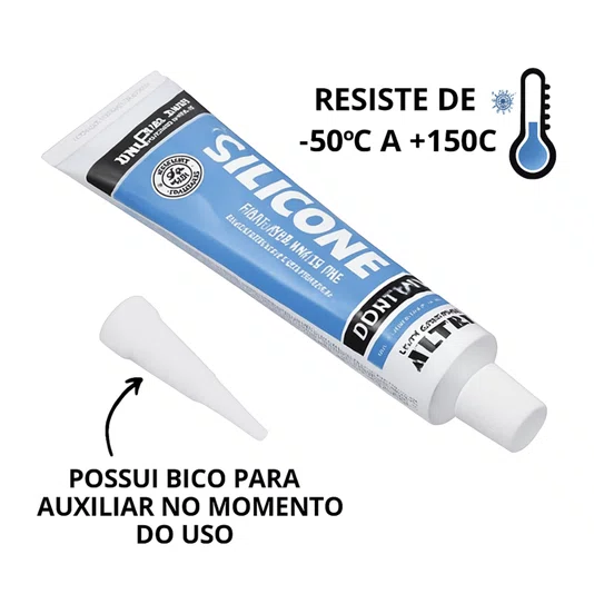 Kit 5 Silicone Transparente Acético Multiuso 50g Tekbond