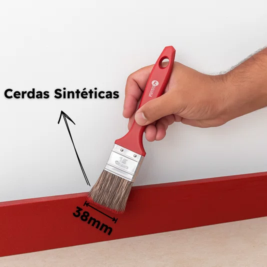 Kit 5 Trincha Pincel Gris 1.1/2 Polegadas Cabo Plástico
