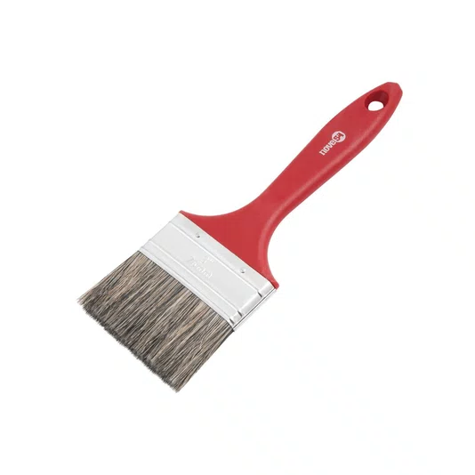 Kit 5 Trincha Pincel Gris 3 Polegadas Cabo Plástico