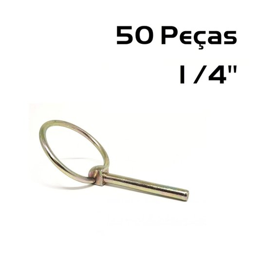 Kit 50 Pino Quebra Dedo 1/4 Trava c/ Argola Fixar