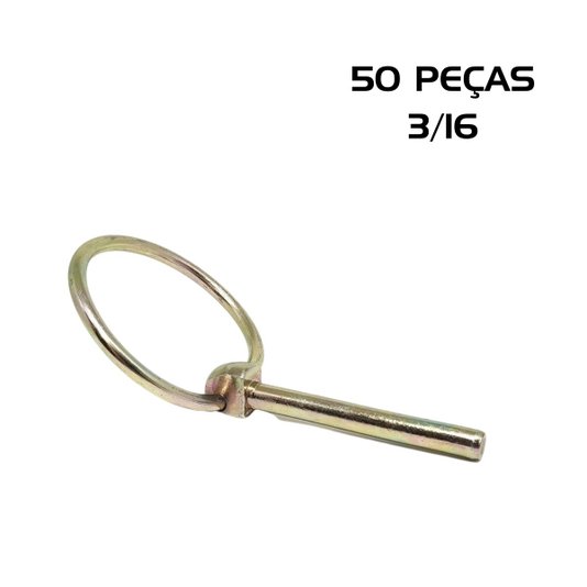 Kit 50 Pino Quebra Dedo 3/16 Trava c/ Argola Fixar