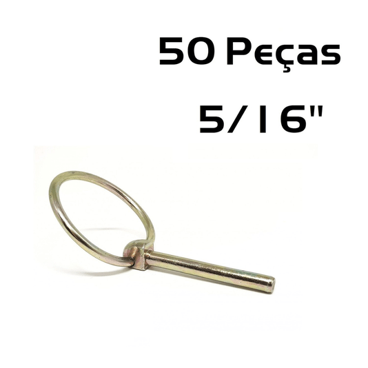 Kit 50 Pino Quebra Dedo 5/16 Trava c/ Argola Fixar