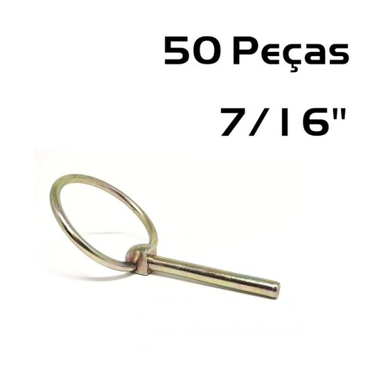 Kit 50 Pino Quebra Dedo 7/16 Trava c/ Argola Fixar