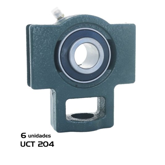 Kit 6 Mancal + 6 Rolamento UCT 204 Eixo 20mm