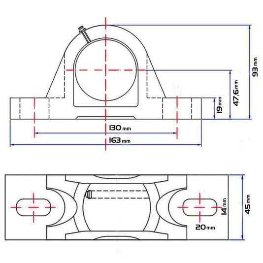 Kit 6 Mancal Pedestal com Rolamento Ucp207 Ucp 207 Eixo 35mm