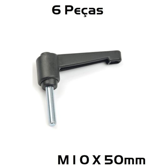 Manipulo Alavanca Trava Macho M10 X 50mm Zm 7835- 6 Unidade