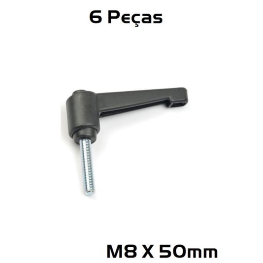 Manipulo Alavanca Trava Macho M8 X 50mm Zm 7835 - 6 Unidade