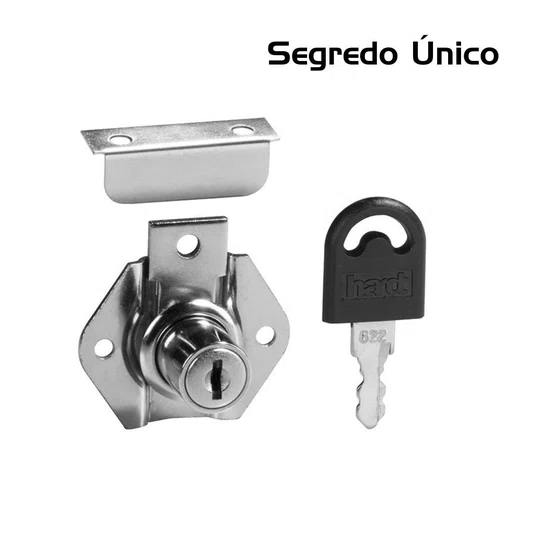 Kit 60 Fechadura Segredo Unico Gaveta com Batente 17 X 22mm