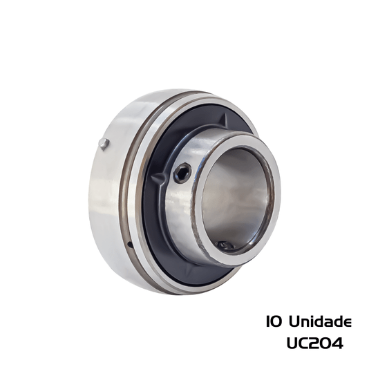 Kit C/ 10 Rolamento Para Mancal Uc 204 Uc204 Para Eixo 20mm