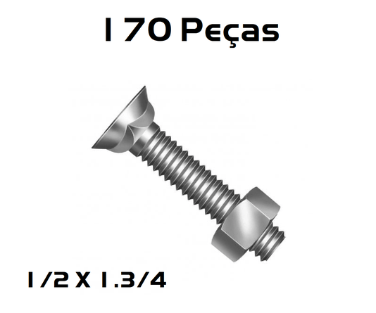Parafusos Para Arado 1/2 X 1.3/4 Com Porca 170 Und