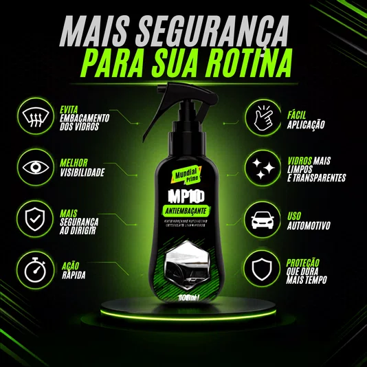 Kit Cristalizador Vidros + Antiembaçante 100ml Mundial Prime