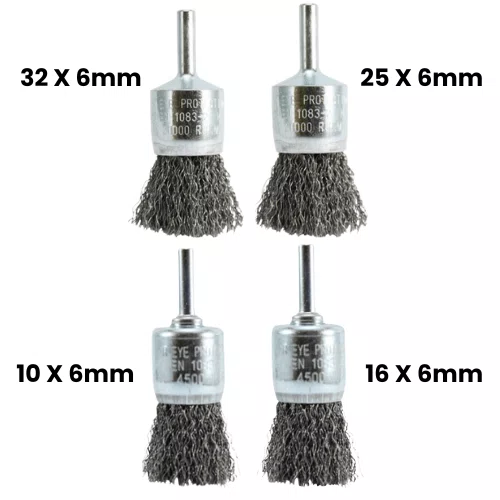 Kit Escova de Aço Ondulada Tipo Pincel 10,16,25,32 x16 Pequi