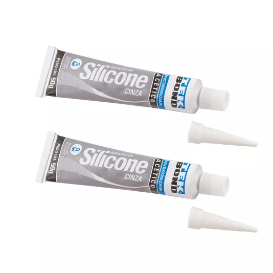Kit Silicone de Alta Temperatura Cinza 50g Tekbond 2 Und