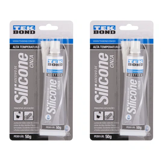 Kit Silicone de Alta Temperatura Cinza 50g Tekbond 2 Und