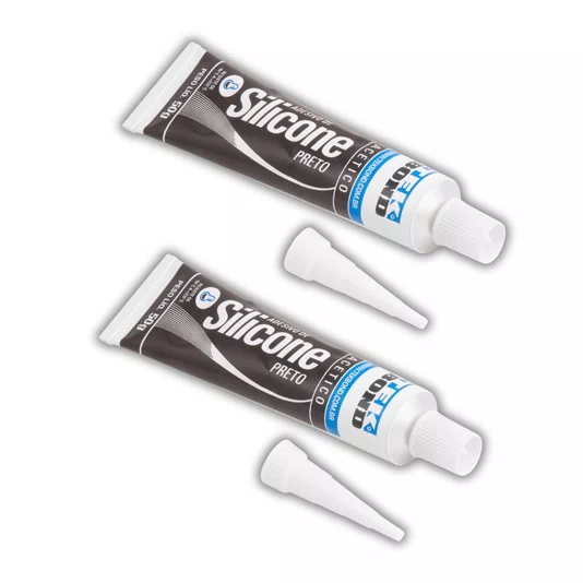 Kit Silicone de Alta Temperatura Preto 50g Tekbond 2 Und