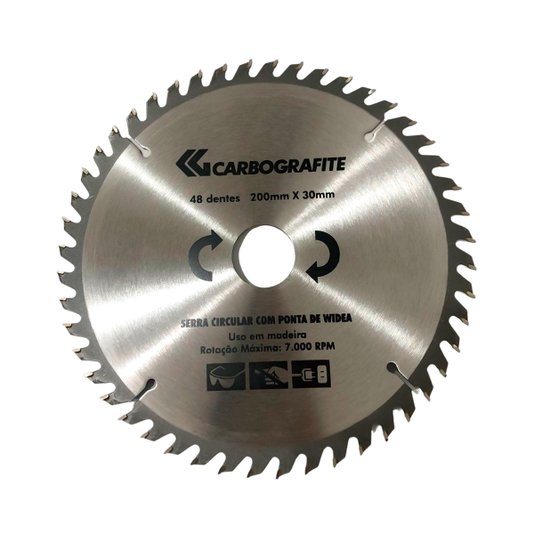 Lamina de Serra Circular para Madeira Mdf 200mm C/ 48 Dentes