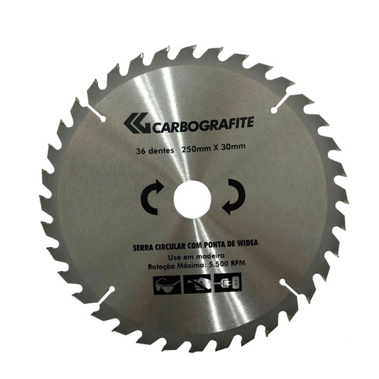Lamina de Serra Circular para Madeira Mdf 250mm C/ 36 Dentes