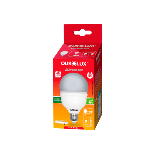 Lâmpada Led Branca 20w E27 1600 Lumens Autovolt 6500k
