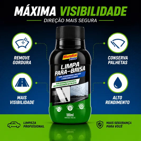 Limpa Para-brisa 100ml Automotivo Visibilidade Máxima