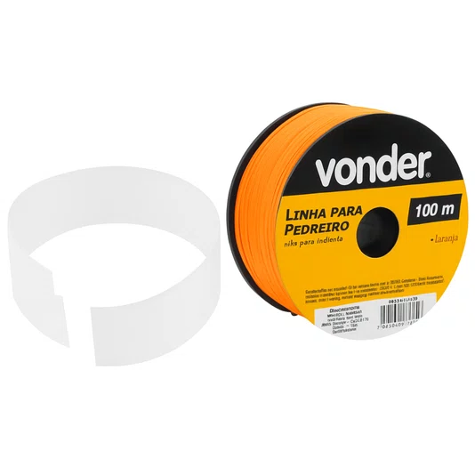 Linha Nylon para Pedreiro 0,8 X 100 Metros Laranja Vonder