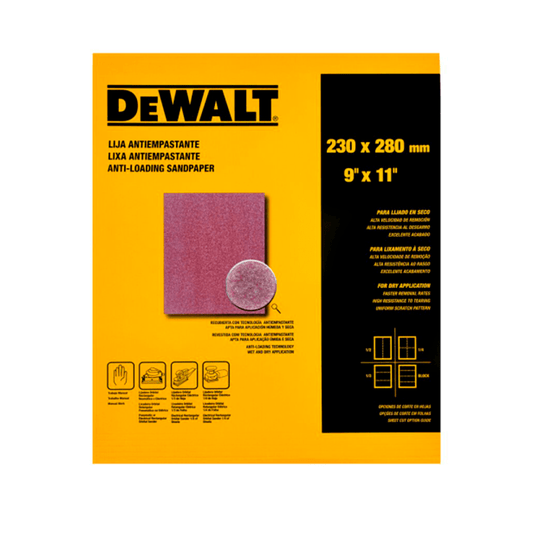 Lixa para Madeira/massa Grão P120 com 50 Unidades Dewalt