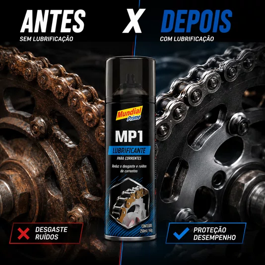 Lubrificante P/ Correntes Spray 250ml Reduz Ruídos Ferrugem