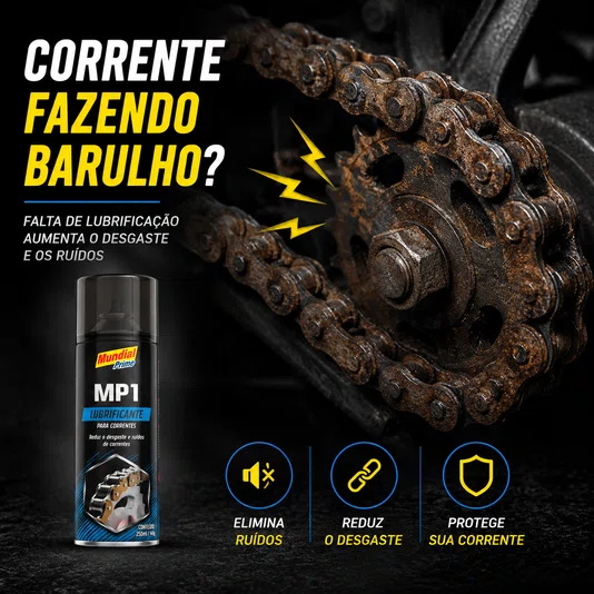 Lubrificante P/ Correntes Spray 250ml Reduz Ruídos Ferrugem
