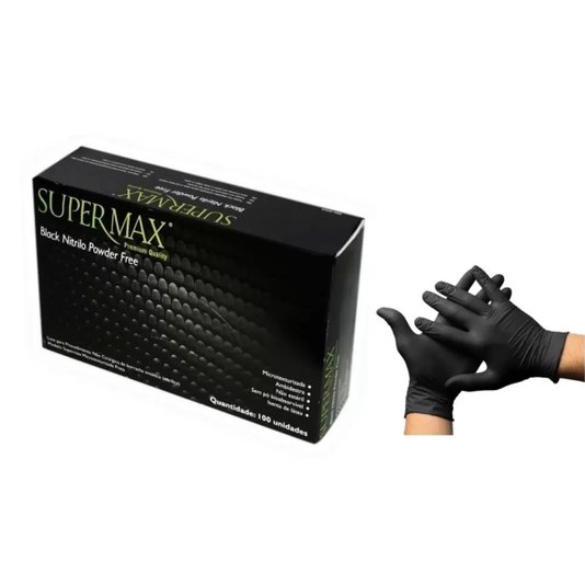 Luva Black Nitrilo Tamanho M Caixa com 100 para Churrasco