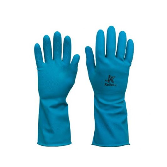 Luva Latex de Segurança Super Silver Azul Tamanho P Kalipso