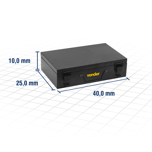 Maleta Metálica para Ferramentas 400 X 250 X 100mm Vonder