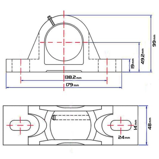 Mancal Pedestal com Rolamento Ucp208 Ucp 208 Para Eixo 40mm